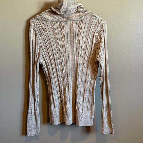 United States Sweaters Metallic Gold Turtleneck Size Small - Picture 3 of 4